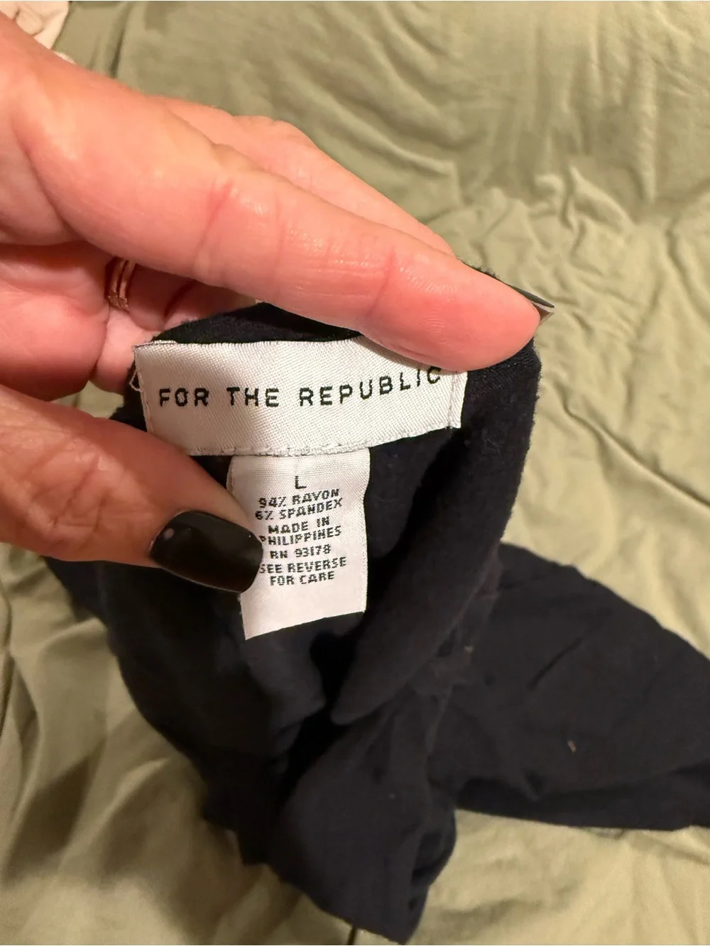 For The Republic Black Scoop Neck Tank Top